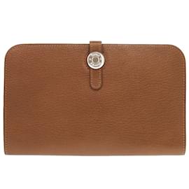 Hermès Langer Geldbeutel aus Chevre Bronze Midosuji Limited Hermes Dogon GM