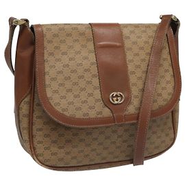 Sac à épaule en toile Micro GG de GUCCI PVC beige Auth ep7320
