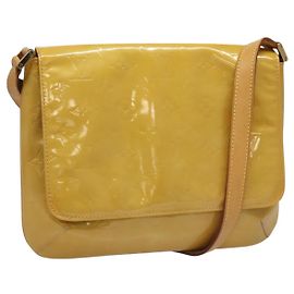 LOUIS VUITTON Borsa Thompson Street Monogram Vernis Beige M91301 LV Auth hk1982