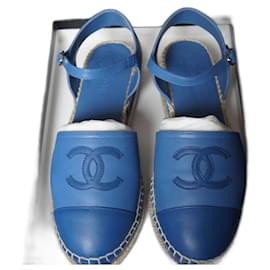 Espadrillas Chanel in pelle blu