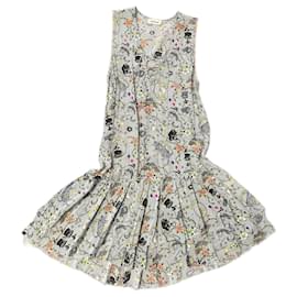Vestido Zadig & Voltaire Estampado Circus Viscosa Azul Gris