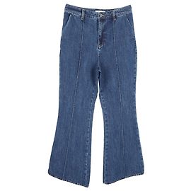 Self portrait Self-Portrait Flared Leg Jeans in Blue Cotton Denim
