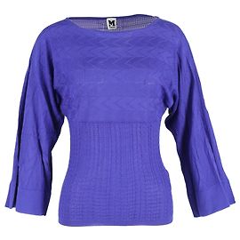 Top de manga tres cuartos M Missoni en lana azul
