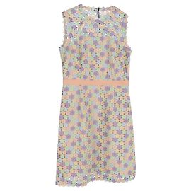 Moschino Cheap and Chic Floral Macrame Sheath Dress in Multicolor Polyester