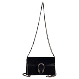 Borsa a Spalla Gucci Mini Dionysus in Pelle Scamosciata Nera