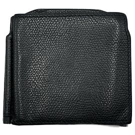Portefeuille double clip à billets en cuir noir Valextra