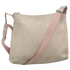 Christian Dior Trotter Canvas Schultertasche Beige Rosa Silber Authentisch mr996