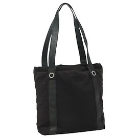 Bulgari BVLGARI Tote Bag aus Canvas und Leder in Schwarz Silber authentisch hk2061