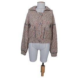 Henrik Vibskov Stitch Strickjacke Wolle Braun