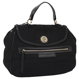 Bulgari BVLGARI Logo Mania Handtasche aus schwarzem Canvas Auth 96720