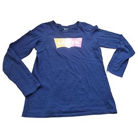 T-shirt a maniche lunghe Levi's blu navy con logo multicolore