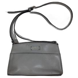 Borsa a tracolla mini in pelle grigia Kate Spade