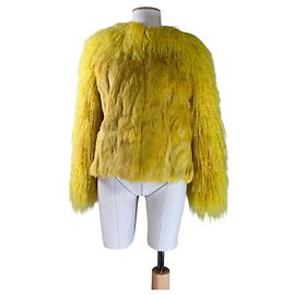 Chaqueta de cuero amarilla y piel de Rosenberg & Lenhart