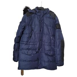 Redskins Daunenparka mit Fellkapuze Marineblau Schwarz