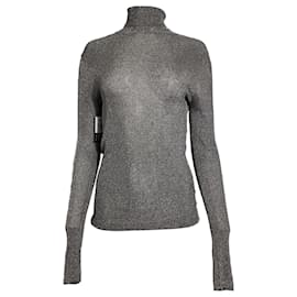 Isabel Marant Rollkragenpullover aus metallischem silbernem Viskose