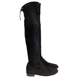 Botas Over-The-Knee Lowland de Stuart Weitzman en Ante Negro