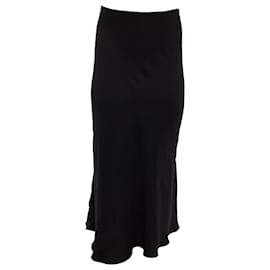 The row Falda Midi Acampanada Row en Viscosa Negra
