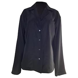 Camicia con bottoni Loewe in seta nera