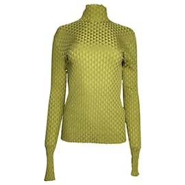 Turtleneck-Pullover aus grüner Seide Bottega Veneta Dragon Underpinned