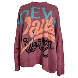 Loewe x Paula's Ibiza bedruckter Pullover aus rosa Leinen