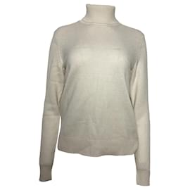 Theory Rollkragenpullover aus ivoire Kaschmir