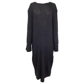 Abito midi in maglia di lana grigia di Totême