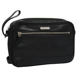 Borsa a mano in pelle nera BURBERRY Auth ti2663