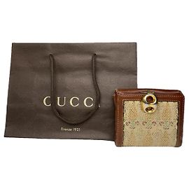 Gucci GG Blooms Beiger Leder Geldbörse