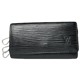 Porte-monnaie en cuir noir Lockme de Louis Vuitton