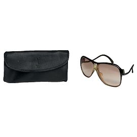 Gafas de sol de plástico marrón Saint Laurent