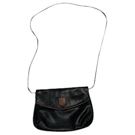 Borsa a mano vintage in pelle verniciata nera Celine Crécy - Céline