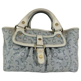Borsa a mano in cotone blu Celine Boogie - Céline