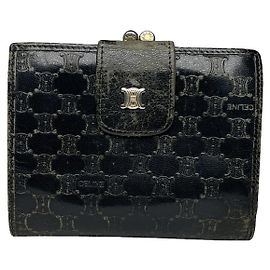 Céline Cartera de cuero negro Celine Triomphe