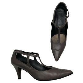 Tacones de cuero marrón Thierry Mugler