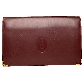 Clutch in pelle verniciata bordeaux Cartier C