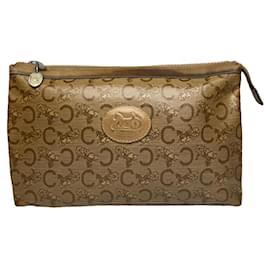 Celine Triomphe Vintage Braune Leder Clutch Tasche - Céline