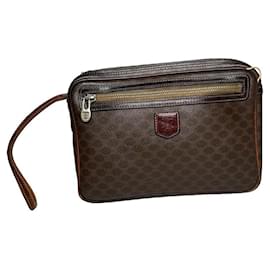 Céline Clutch in pelle marrone vintage Celine Triomphe
