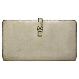 Chanel Timeless/Classique White Leather Wallet