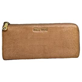 Portafoglio in pelle marrone Miu Miu