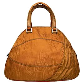 Borsa a mano in cotone arancione Etro