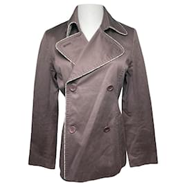 Courreges Trench coat de algodón marrón Courrèges
