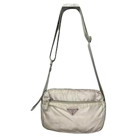 Borsa a mano in poliestere beige Prada Cleo