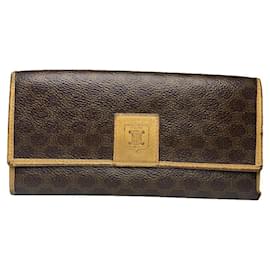 Cartera de cuero marrón vintage Celine Triomphe - Céline