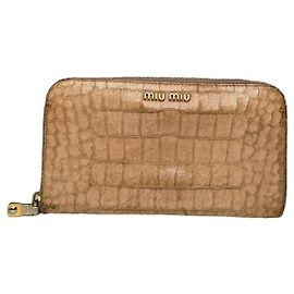 Miu Miu Brown Patent Leather Wallet