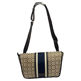 Coach Signature Sufflette Beiger Lederhandtasche