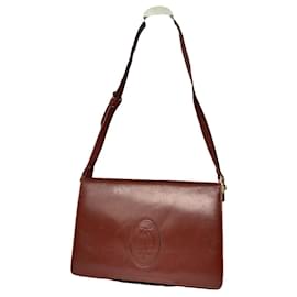 Bolso de mano de cuero burdeos Cartier