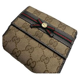 Carteira de couro bege Gucci Horsebit 1955