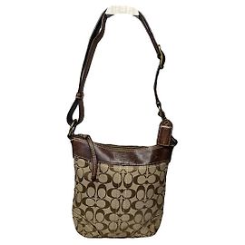 Coach Signature Sufflette Beiger Lederhandtasche
