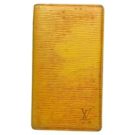 Copertura per passaporto Louis Vuitton in pelle gialla