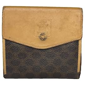 Céline Celine Triomphe Brown Leather Wallet